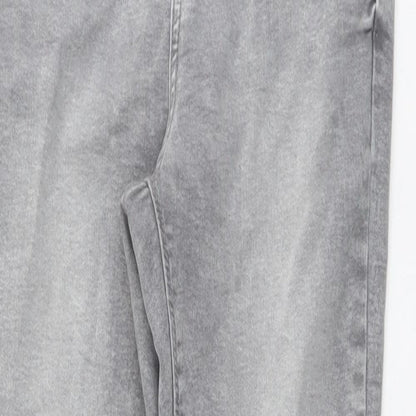 Denim & Co. Womens Grey Cotton Skinny Jeans Size 10 L29 in Regular Button