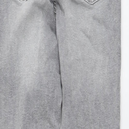 Denim & Co. Womens Grey Cotton Skinny Jeans Size 10 L29 in Regular Button