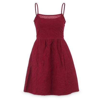 H&M Womens Red Viscose Mini Size 4 Square Neck Zip