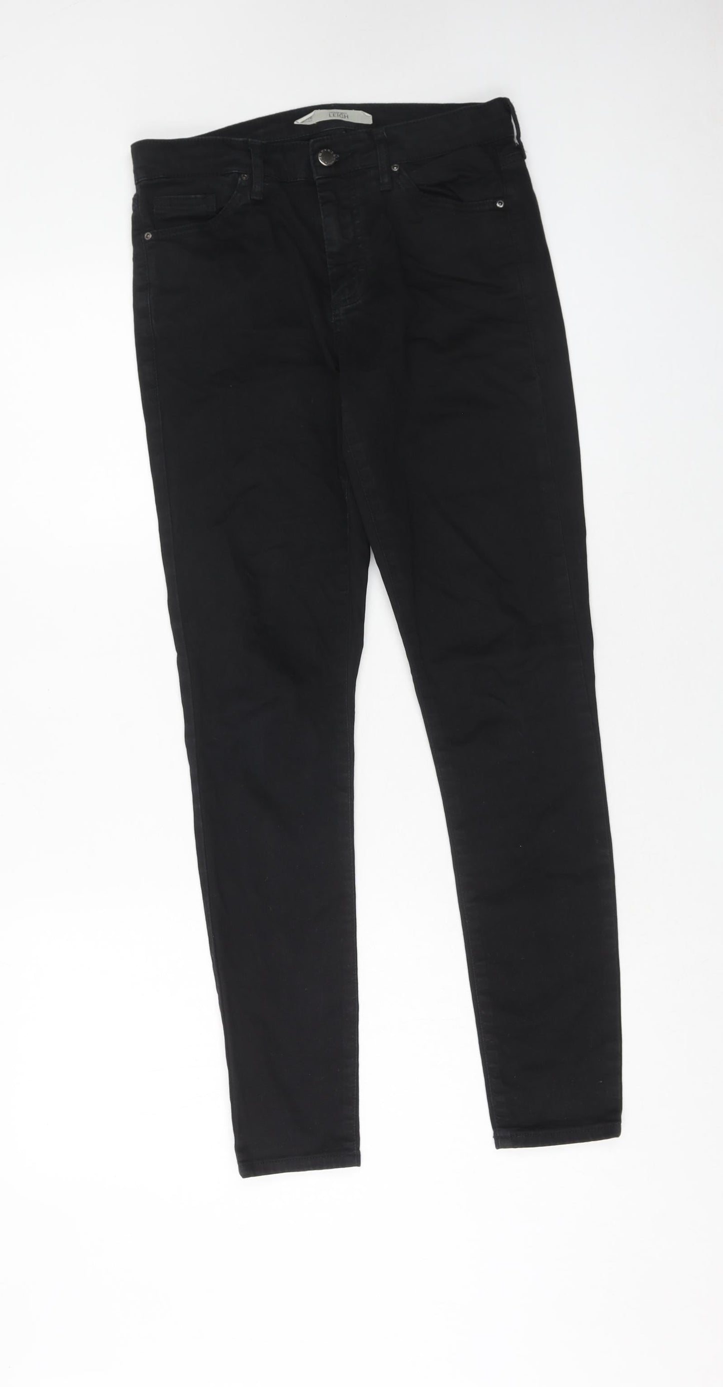 Topshop Womens Black Cotton Skinny Jeans Size 28 in L32 in Regular Zip