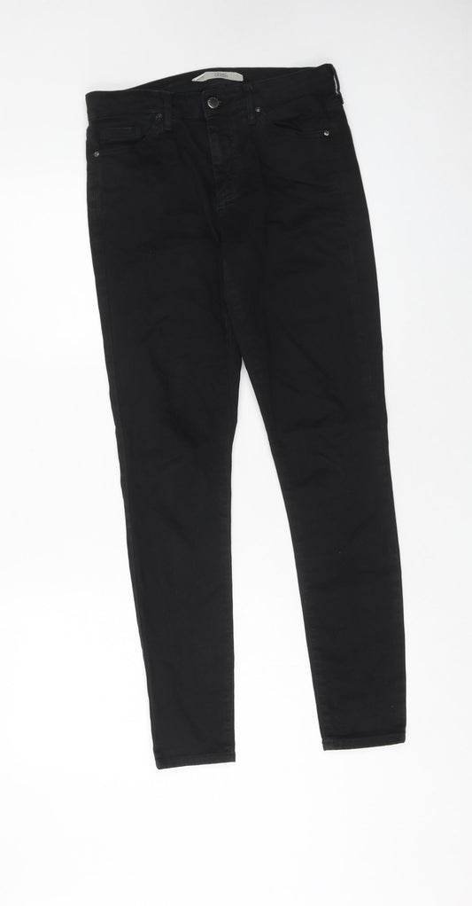 Topshop Womens Black Cotton Skinny Jeans Size 28 in L32 in Regular Zip