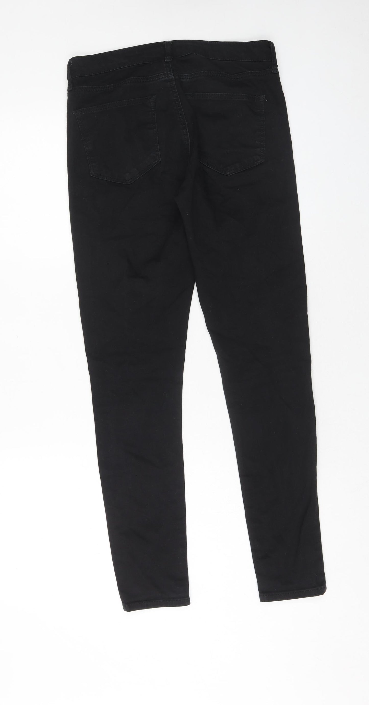 Topshop Womens Black Cotton Skinny Jeans Size 28 in L32 in Regular Zip