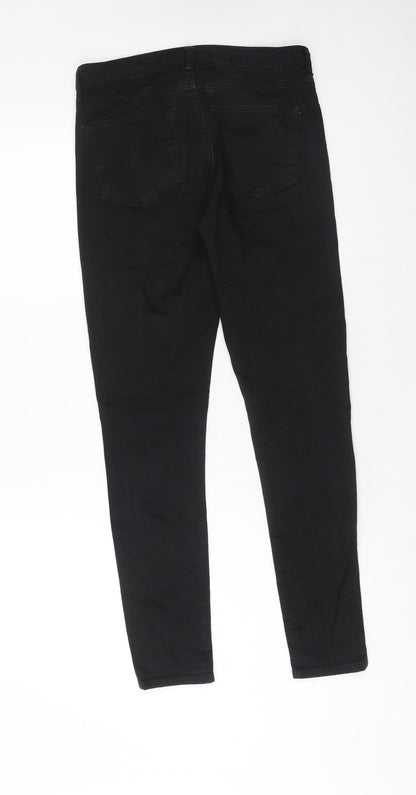 Topshop Womens Black Cotton Skinny Jeans Size 28 in L32 in Regular Zip
