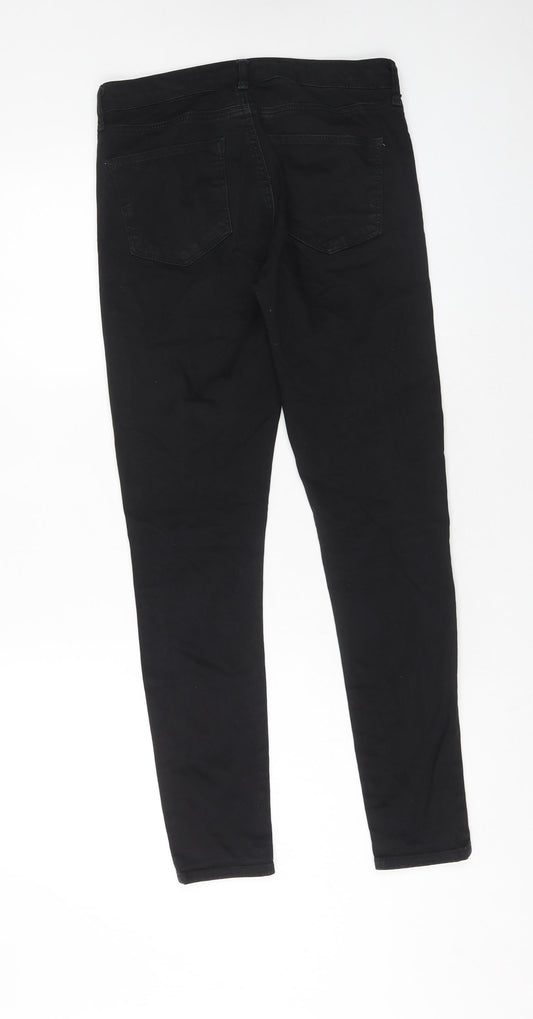 Topshop Womens Black Cotton Skinny Jeans Size 28 in L32 in Regular Zip