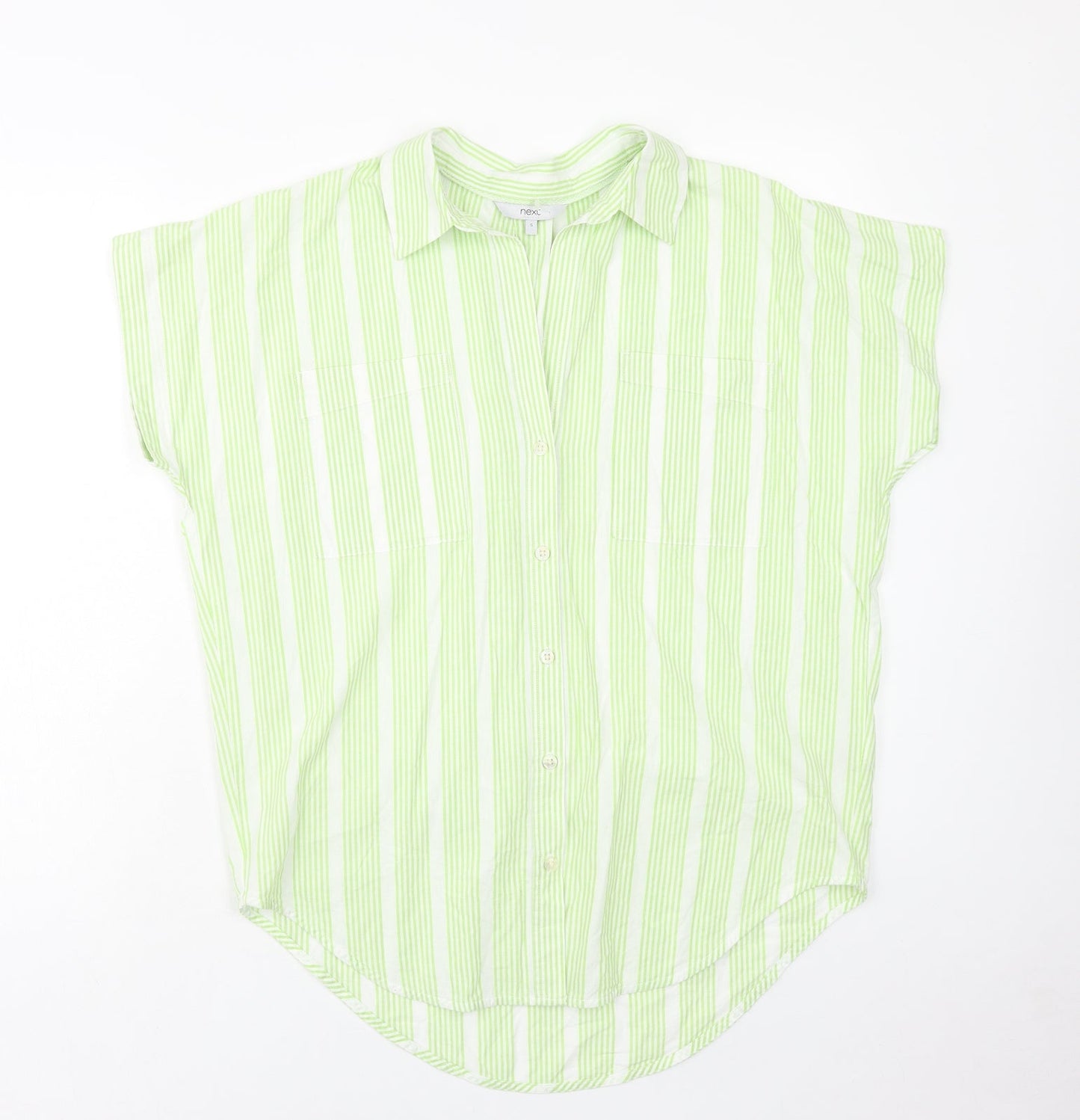Womens UK Size S NEXT Green Basic Button-Up