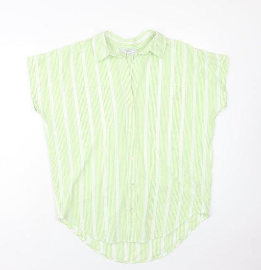 Womens UK Size S NEXT Green Basic Button-Up
