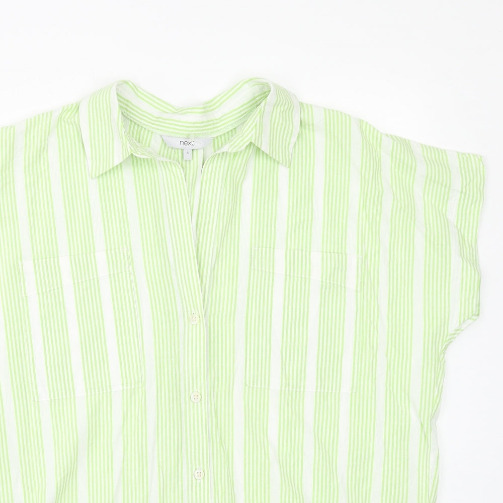 Womens UK Size S NEXT Green Basic Button-Up