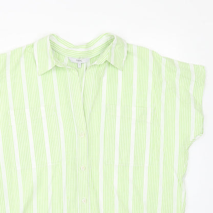 Womens UK Size S NEXT Green Basic Button-Up