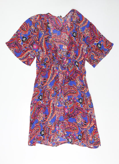 Womens UK Size 8 NEXT Multicoloured Kimono Blouse