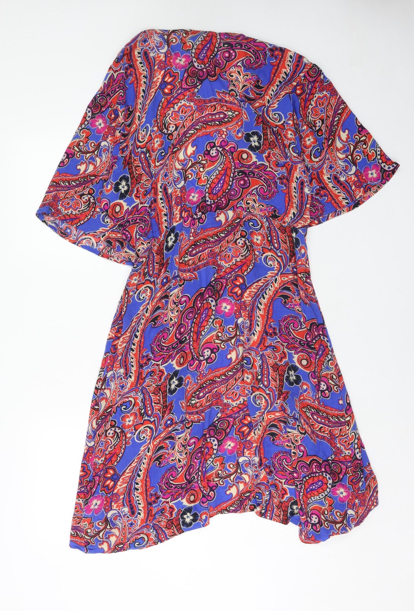 Womens UK Size 8 NEXT Multicoloured Kimono Blouse
