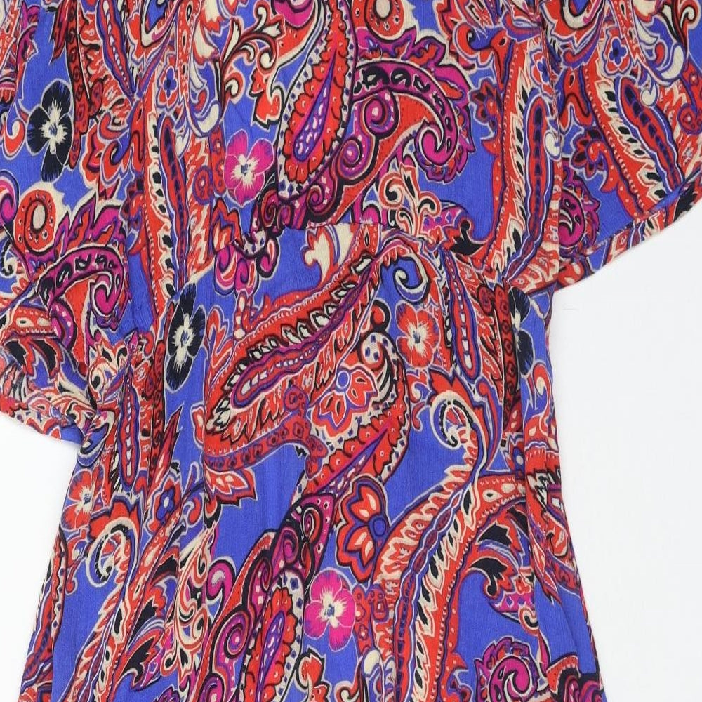 Womens UK Size 8 NEXT Multicoloured Kimono Blouse