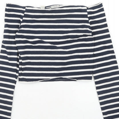 Womens UK Size 6 Jack Wills Blue Cropped Blouse