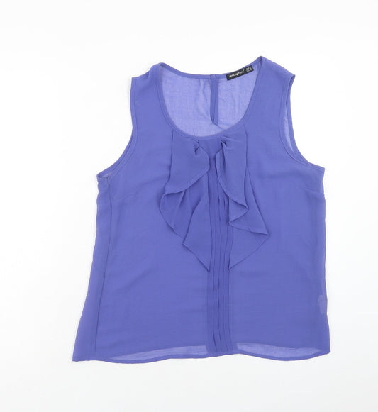 Atmosphere Womens Purple Polyester Basic Tank Size 10 Scoop Neck