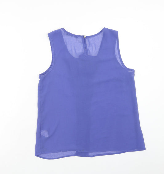 Atmosphere Womens Purple Polyester Basic Tank Size 10 Scoop Neck