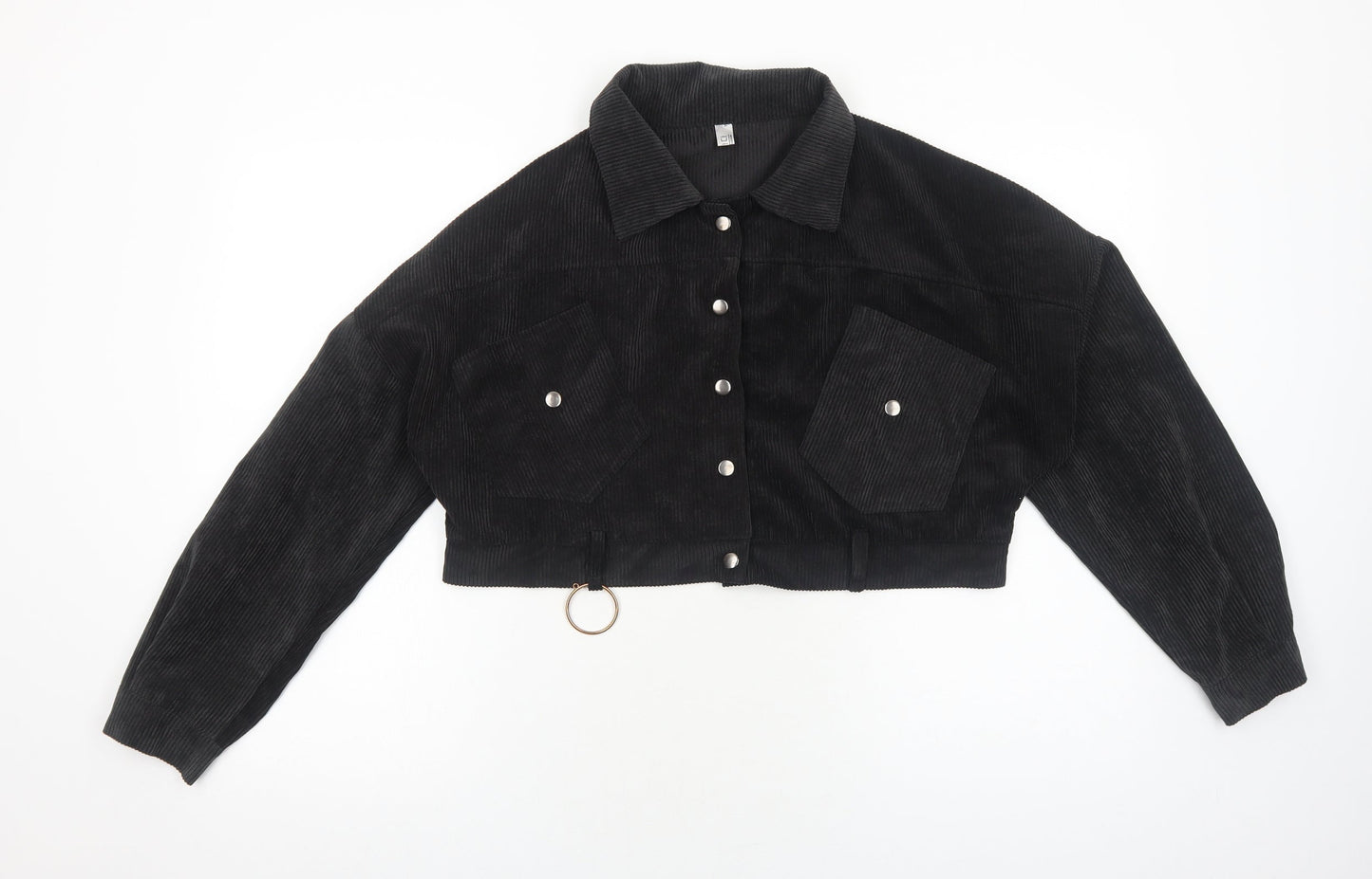 Classic Fashion Womens Black Jacket Size S Snap