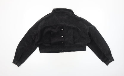 Classic Fashion Womens Black Jacket Size S Snap