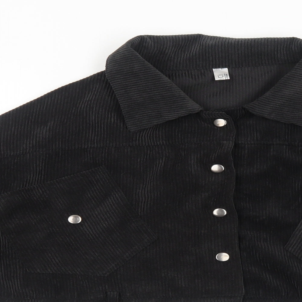 Classic Fashion Womens Black Jacket Size S Snap
