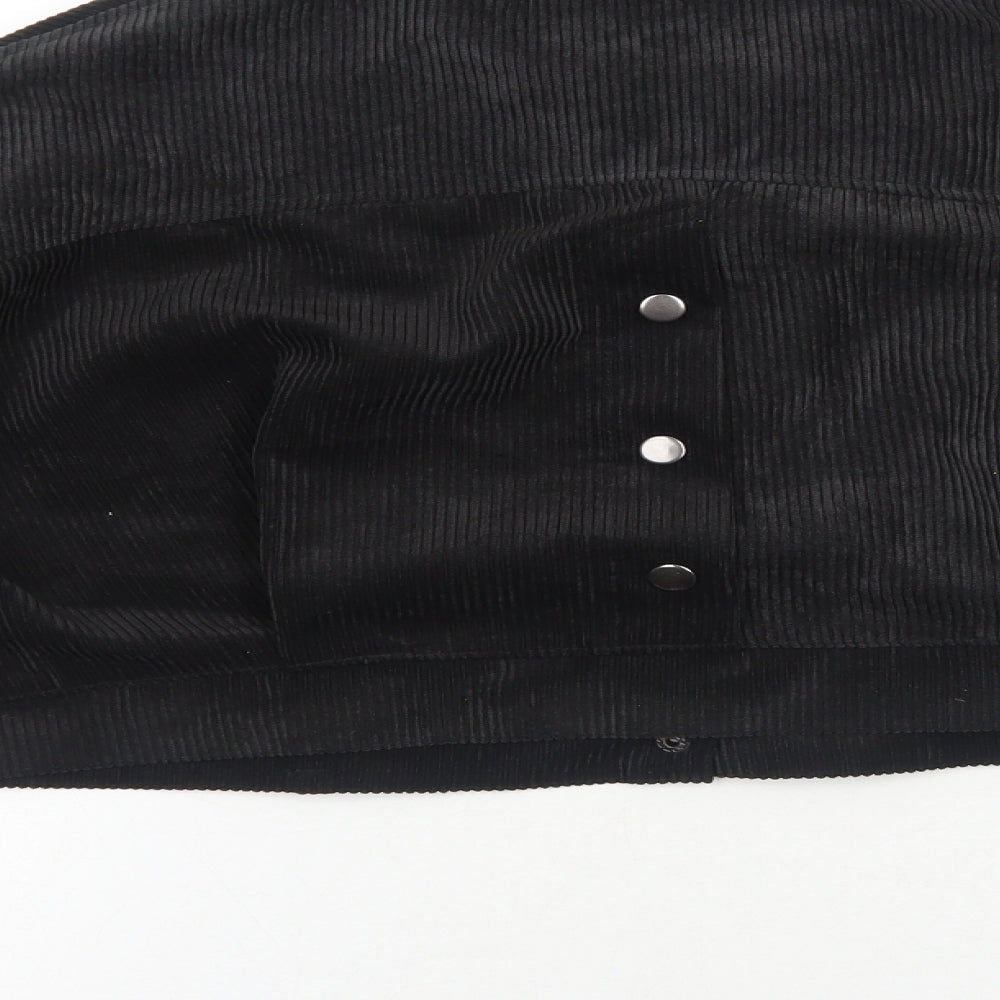 Classic Fashion Womens Black Jacket Size S Snap