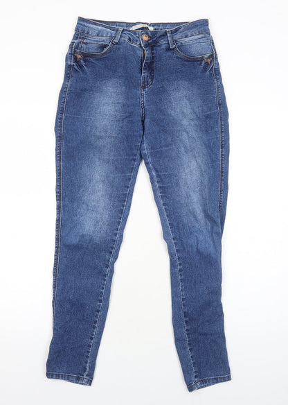 Max Denim Womens Blue Cotton Skinny Jeans Size 12 Regular Zip