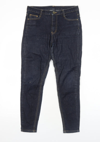 someday Womens Blue Cotton Skinny Jeans Size 12 Regular Zip