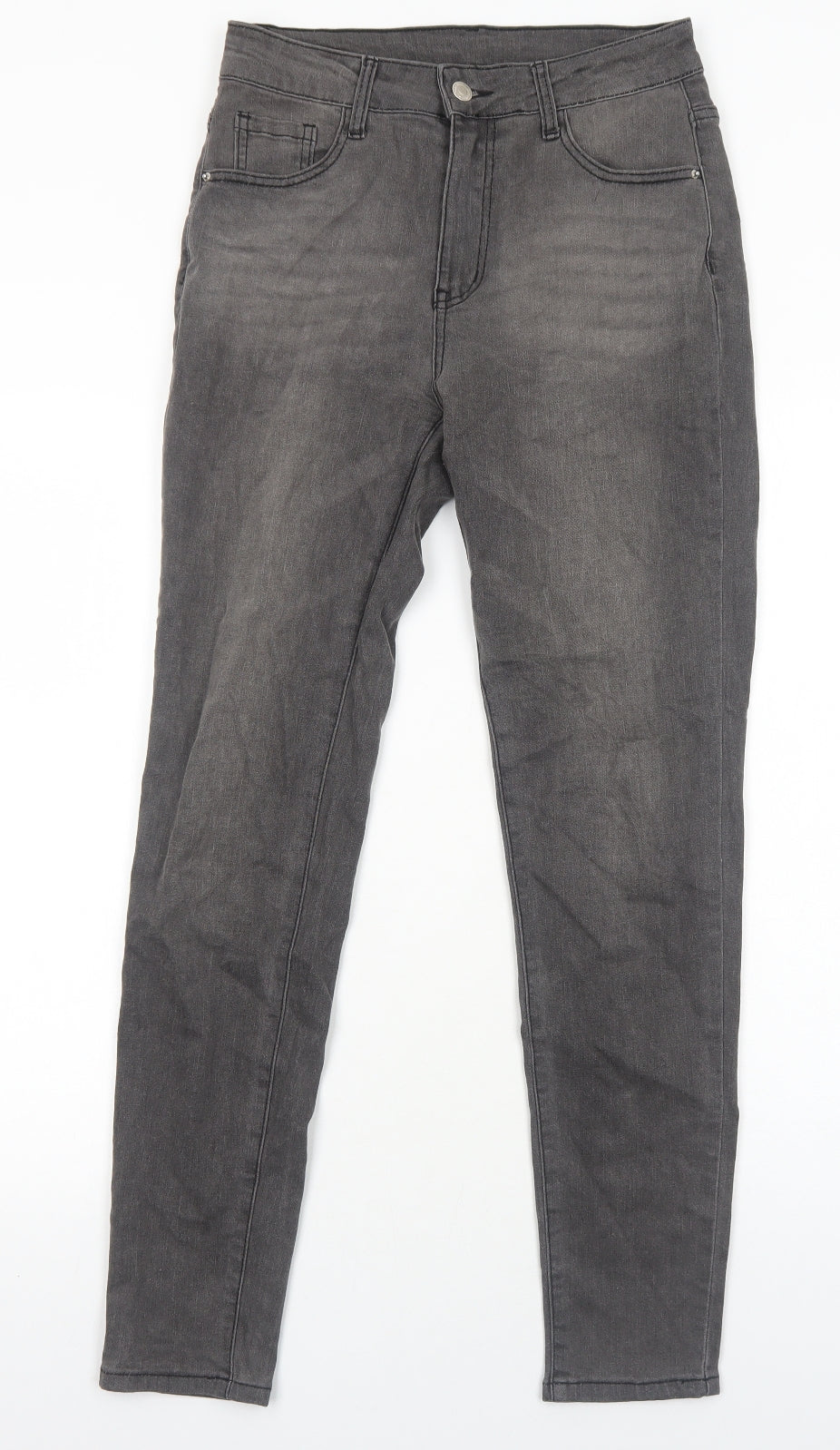 SheIn Womens Grey Cotton Skinny Jeans Size M Regular Zip