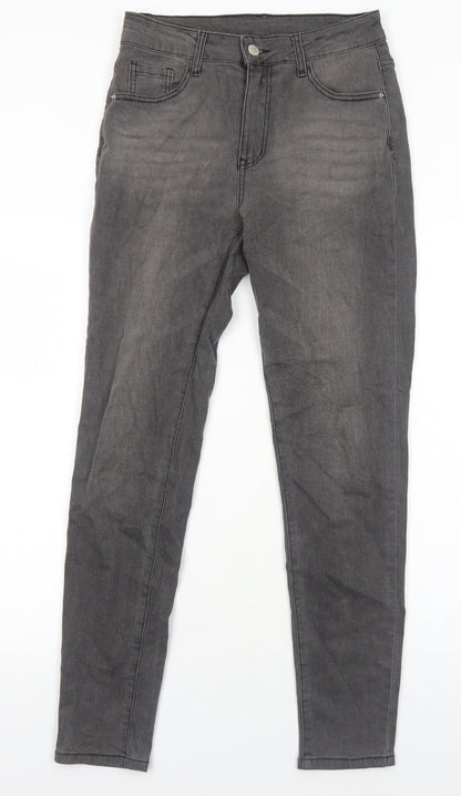 SheIn Womens Grey Cotton Skinny Jeans Size M Regular Zip