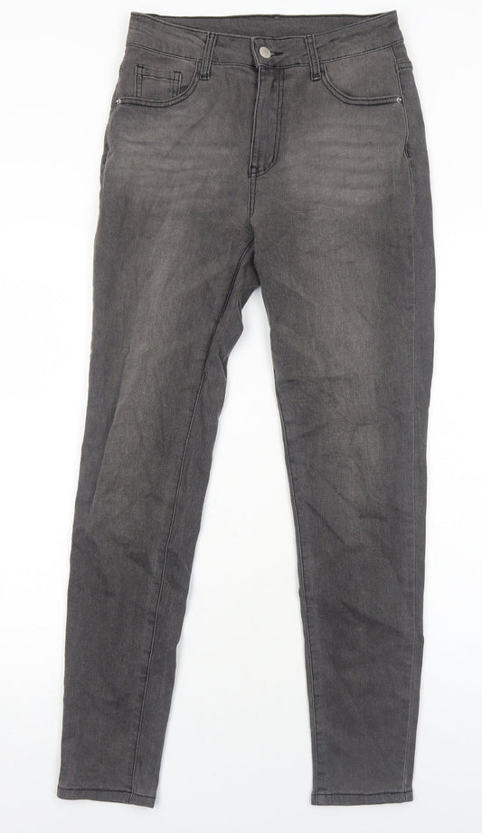 SheIn Womens Grey Cotton Skinny Jeans Size M Regular Zip
