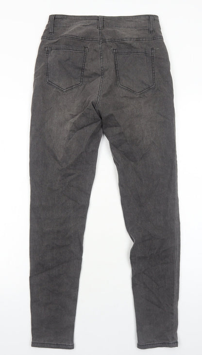 SheIn Womens Grey Cotton Skinny Jeans Size M Regular Zip