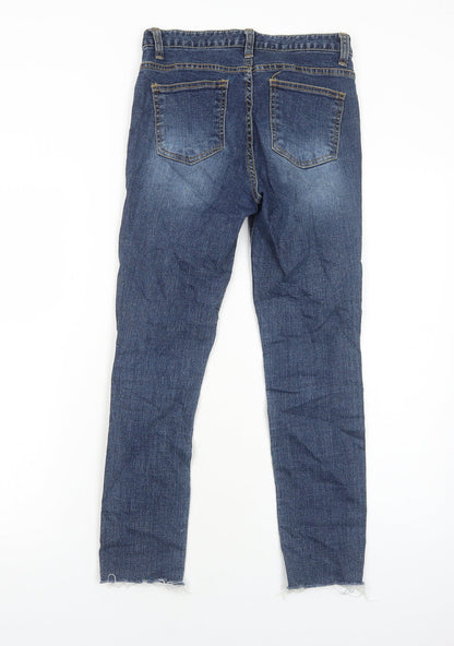 Womens UK Size S Preworn Regular Fit Skinny Blue Jeans