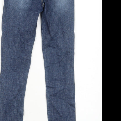 Womens UK Size S Preworn Regular Fit Skinny Blue Jeans