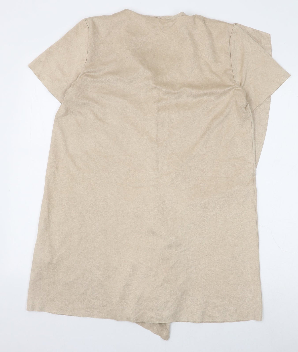 Zara Womens Beige Polyester Shift Size M V-Neck Zip