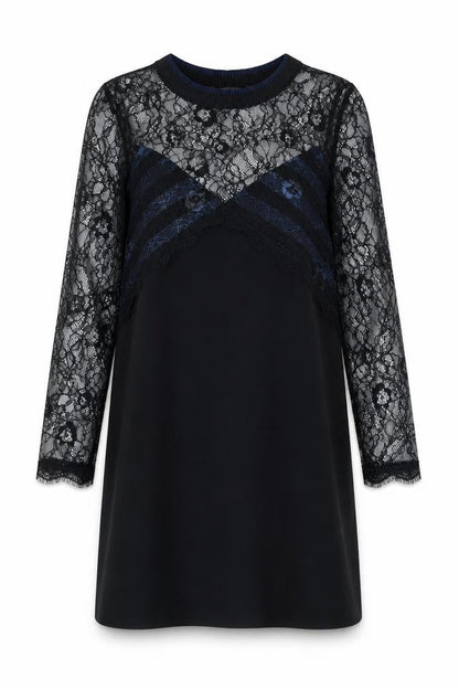 Zara Womens Black Polyamide Shift Size XS Round Neck Pullover - Lace Top