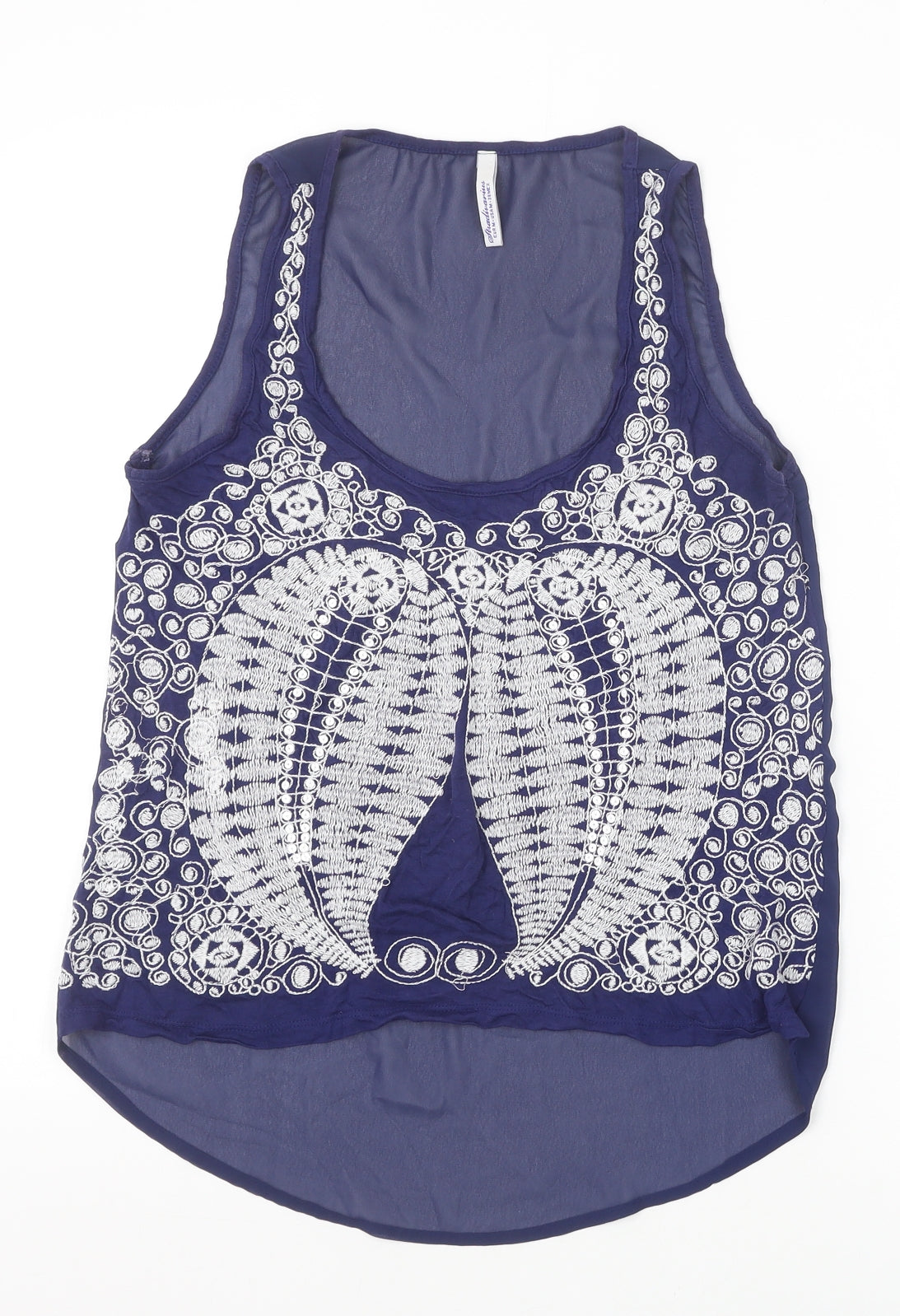 Womens UK Size M Stradivarius Blue Basic Tank