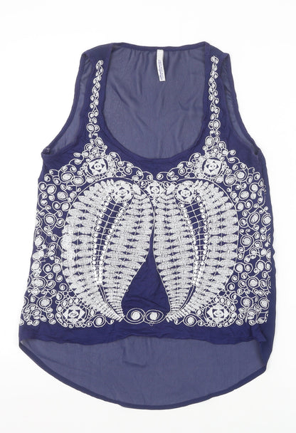 Womens UK Size M Stradivarius Blue Basic Tank