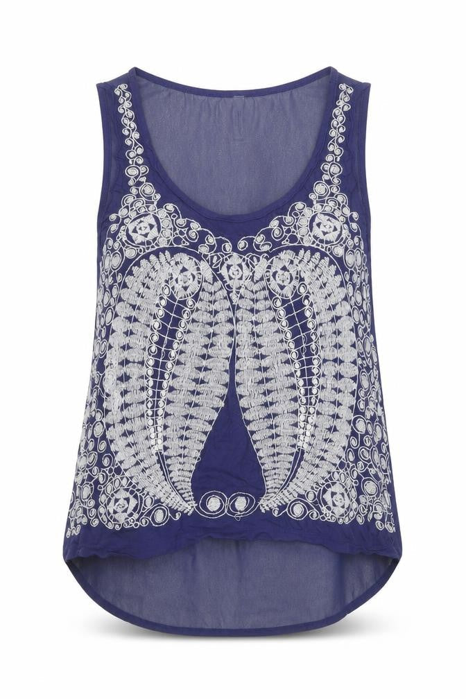 Womens UK Size M Stradivarius Blue Basic Tank
