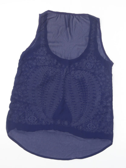 Womens UK Size M Stradivarius Blue Basic Tank