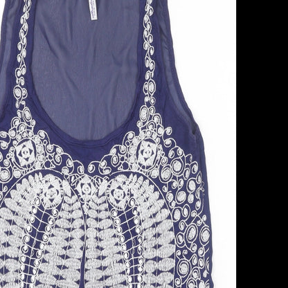 Womens UK Size M Stradivarius Blue Basic Tank