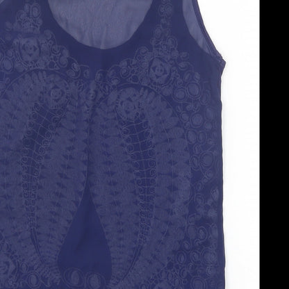 Womens UK Size M Stradivarius Blue Basic Tank