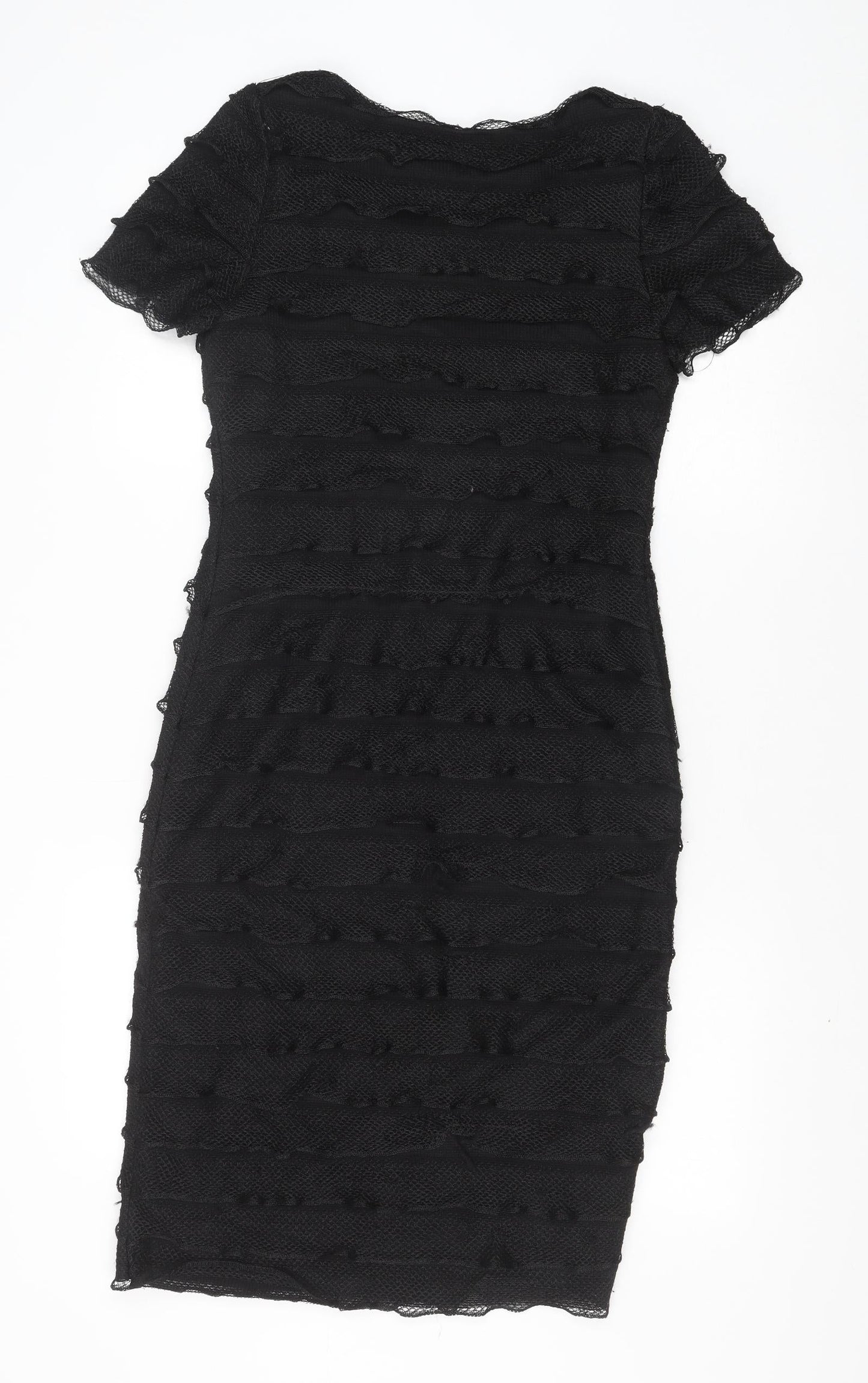 Glitz Womens Black Polyester Sheath Size 12 Round Neck Pullover