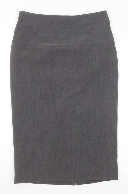 Papaya Womens Grey Polyester Straight & Pencil Skirt Size 8 Zip