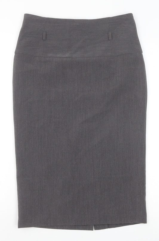 Papaya Womens Grey Polyester Straight & Pencil Skirt Size 8 Zip