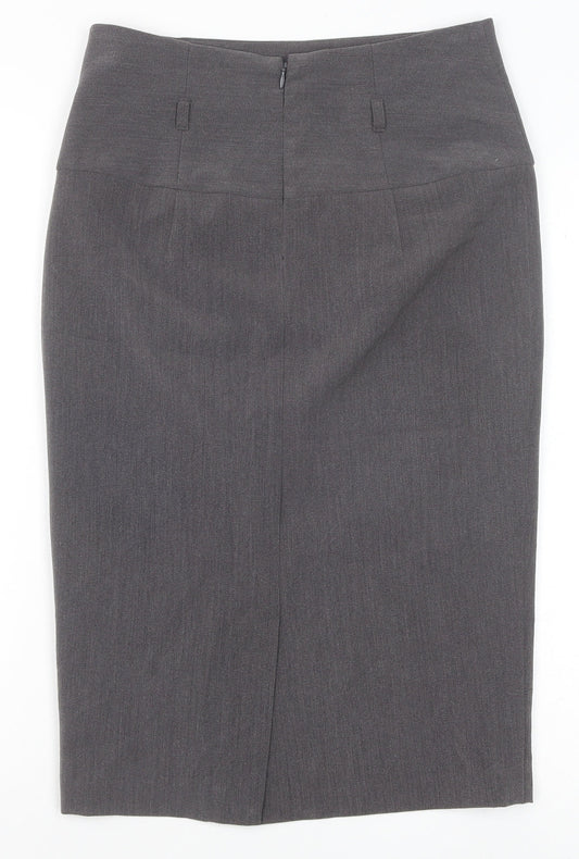Papaya Womens Grey Polyester Straight & Pencil Skirt Size 8 Zip