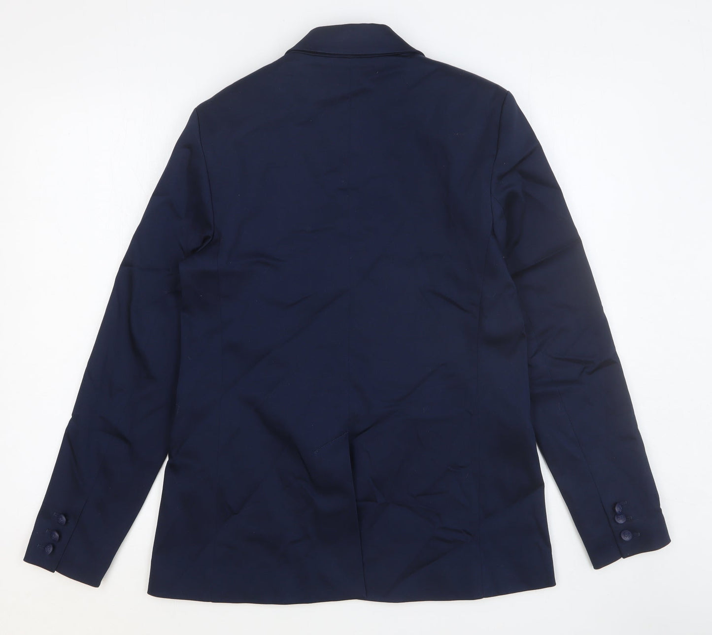 Marks and Spencer Womens Blue Cotton Jacket Blazer Size 12