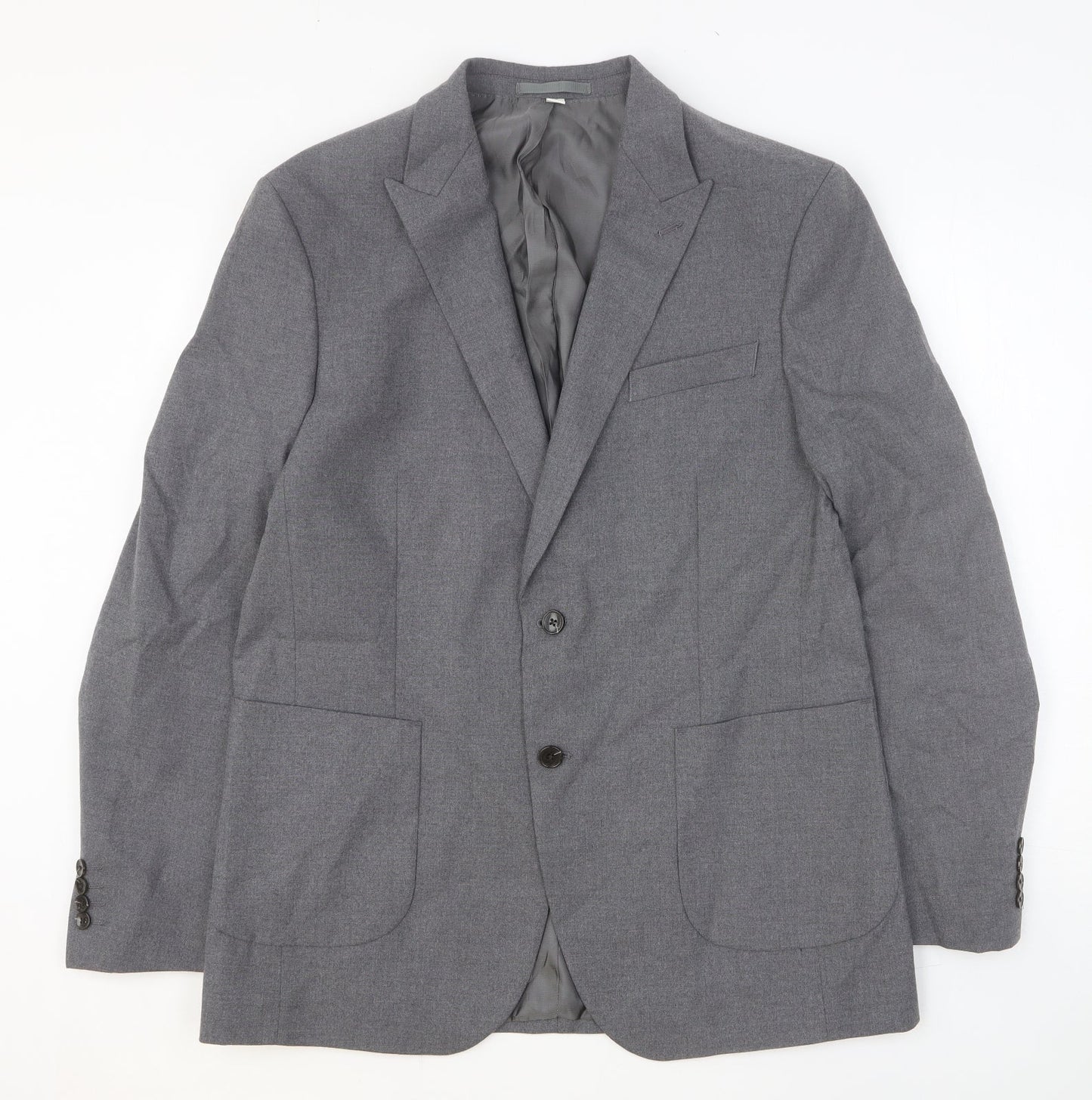 Autograph Mens Grey Polyester Jacket Suit Jacket Size 42 Regular