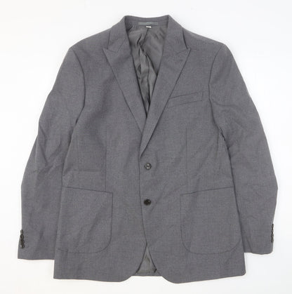 Autograph Mens Grey Polyester Jacket Suit Jacket Size 42 Regular