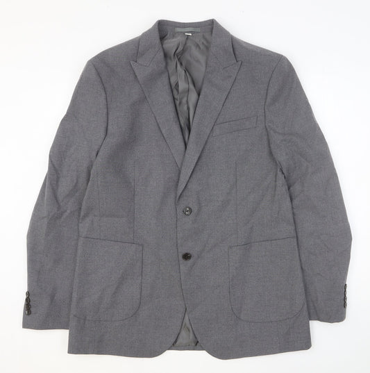Autograph Mens Grey Polyester Jacket Suit Jacket Size 42 Regular