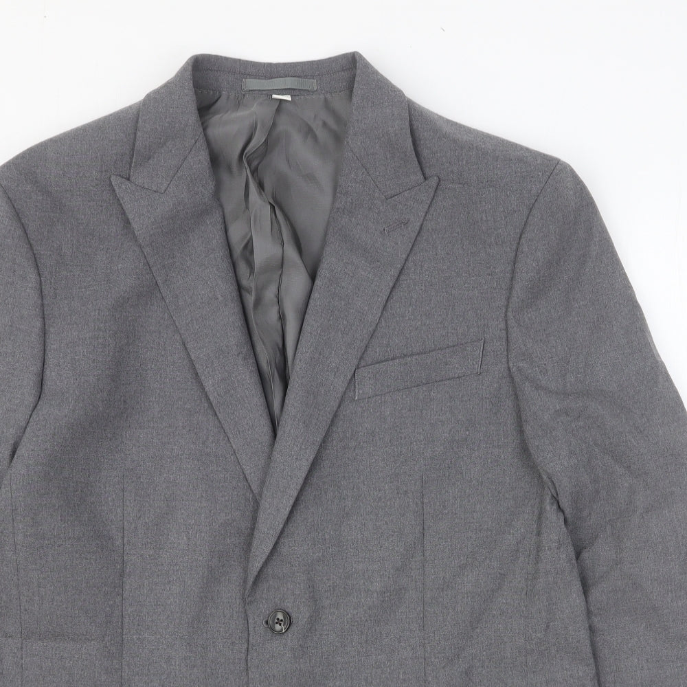 Autograph Mens Grey Polyester Jacket Suit Jacket Size 42 Regular