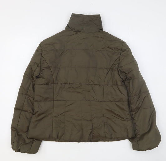 Precis Womens Brown Quilted Jacket Size 14 Button