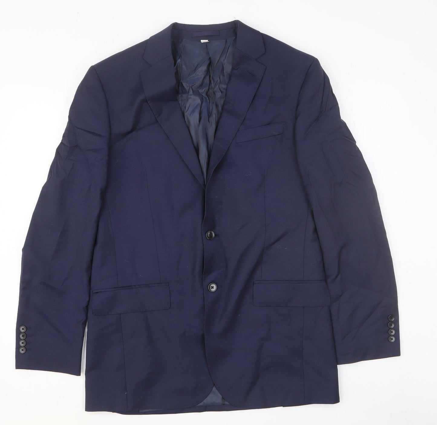 Autograph Mens Blue Wool Jacket Blazer Size 40 Regular