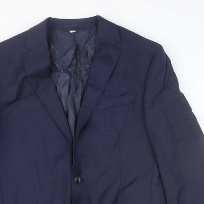 Autograph Mens Blue Wool Jacket Blazer Size 40 Regular